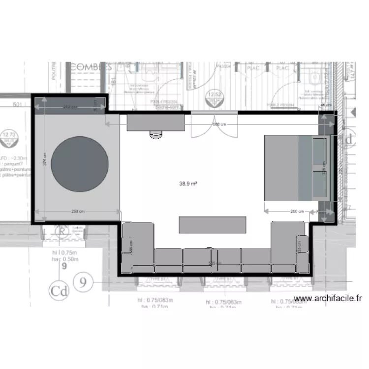chambre 8 proposition. Plan de 