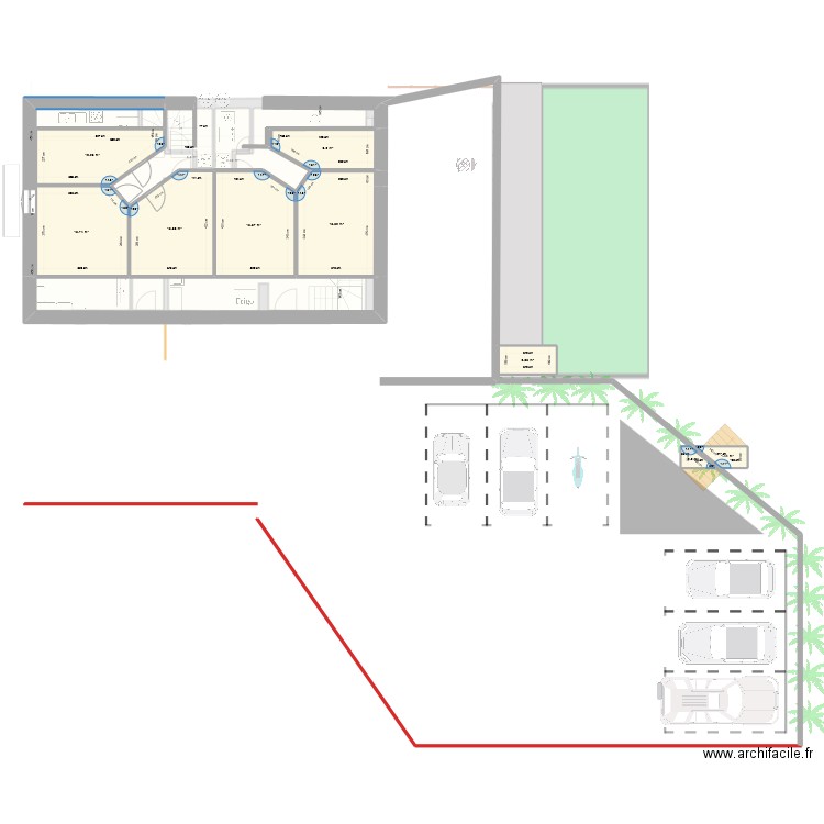 PROJET 221218. Plan de 13 pièces et 185 m2