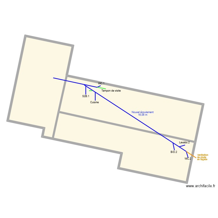 M. GOUNON (Uchaux) - Rénovation. Plan de 2 pièces et 234 m2