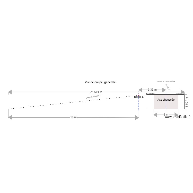 Vue coupe acces. Plan de 0 pièce et 0 m2