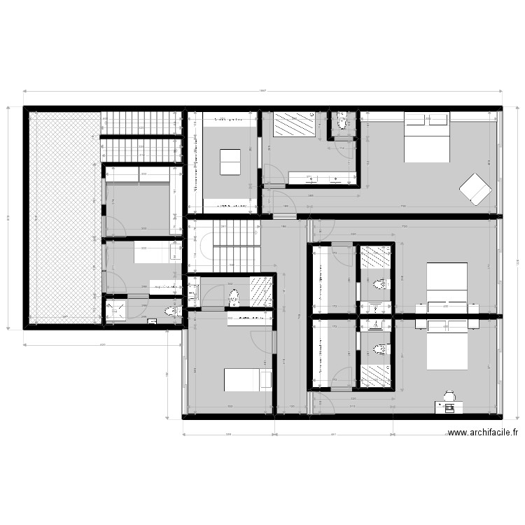 COO 02 ETG. Plan de 17 pièces et 178 m2