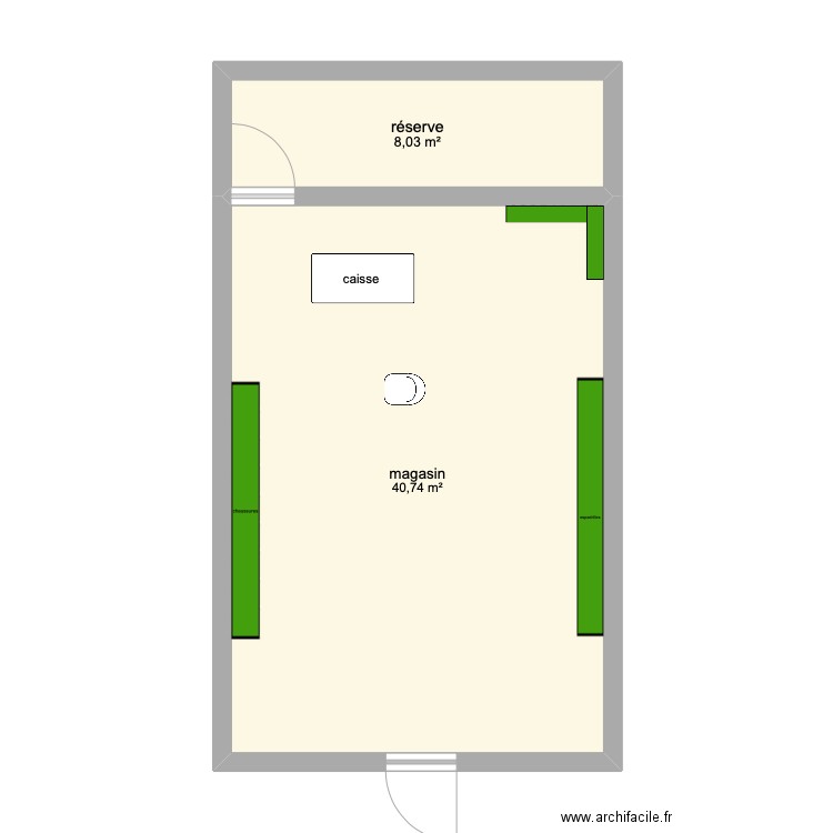 magasin. Plan de 0 pièce et 0 m2