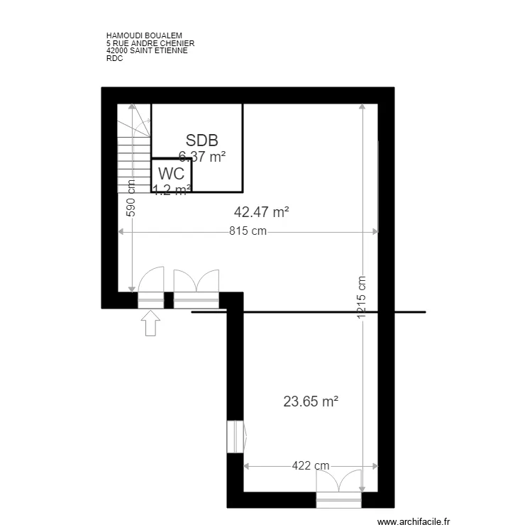 VV HAMOUDI 42000 ST ETIENNE. Plan de VV HAMOUDI 42000 ST ETIENNE. Plan de