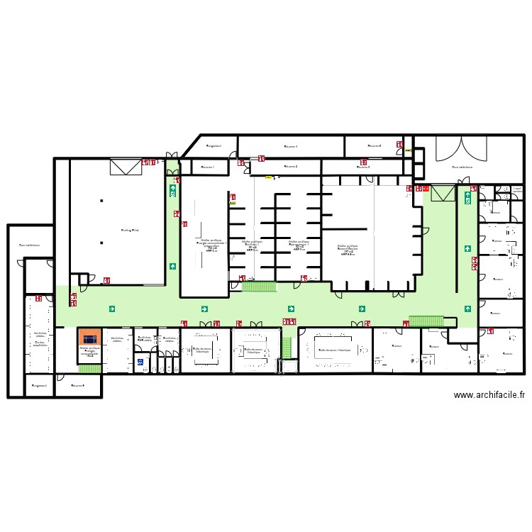 Greta timone rdc evac. Plan de 45 pièces et 1074 m2