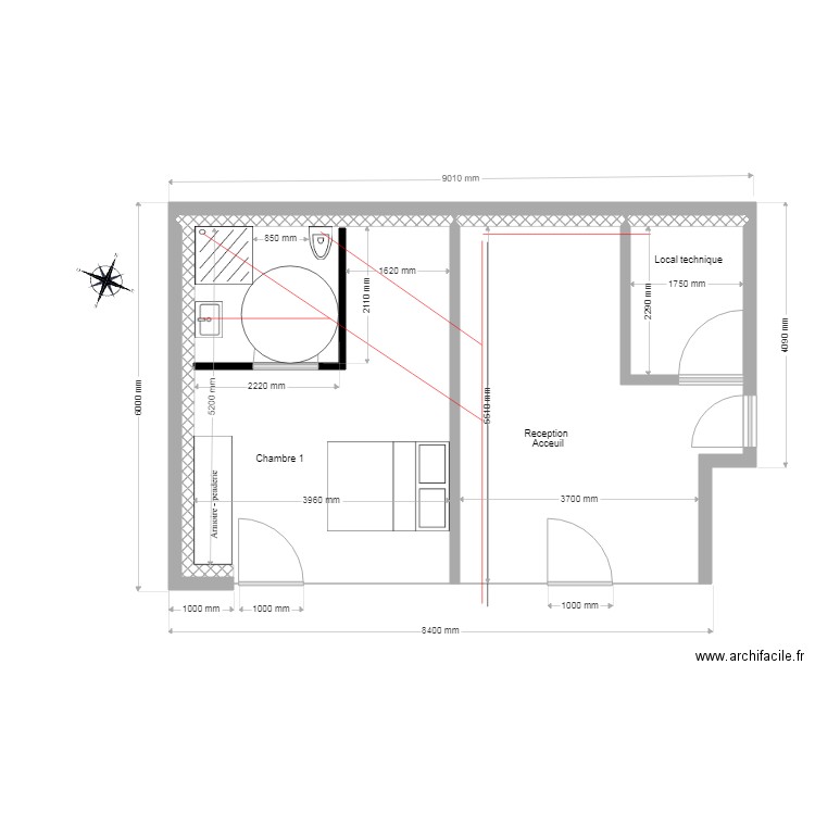 Plan rez de chaussée projet . Plan de 0 pièce et 0 m2