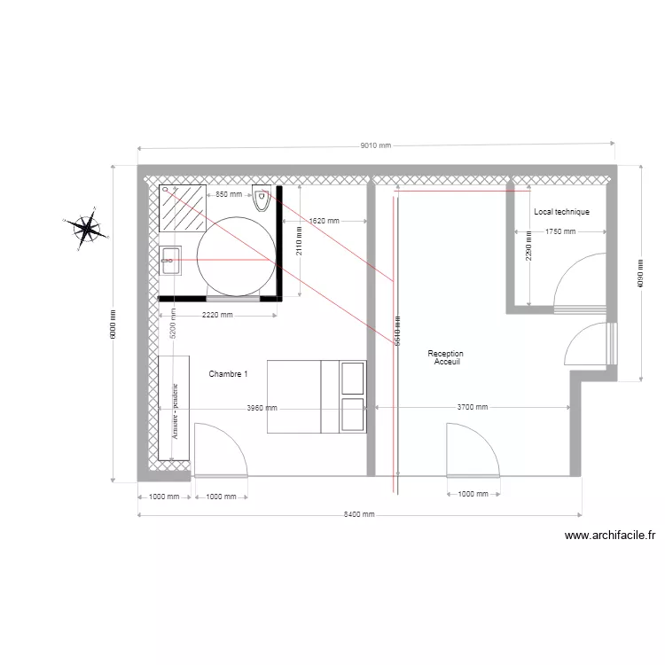 Plan rez de chauss&eacute;e projet . Plan de 