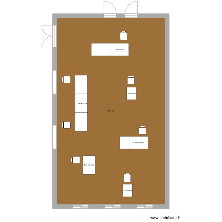R.I          . Plan de 1 pièce et 84 m2