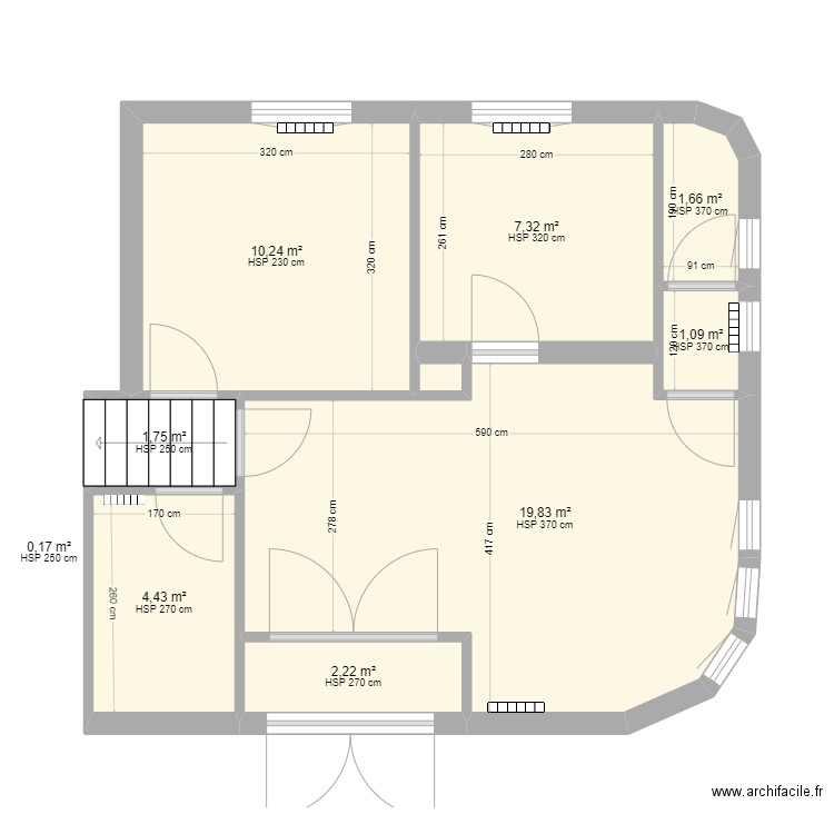 MORCILI. Plan de 9 pièces et 49 m2