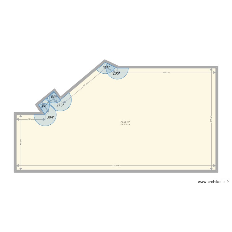 Villeurbanne. Plan de 1 pièce et 79 m2