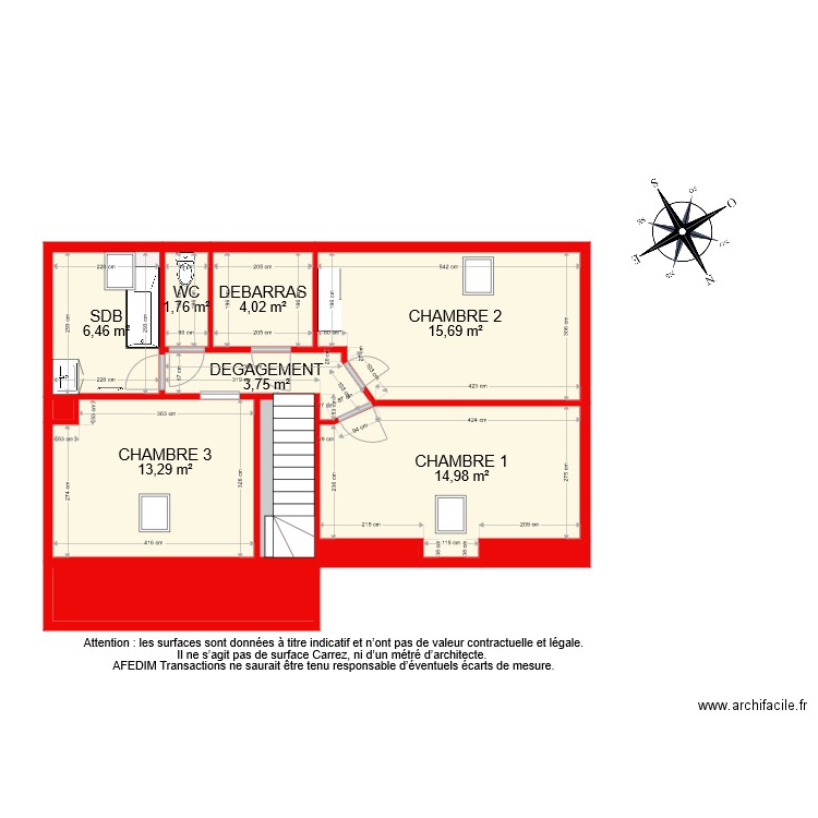 BI 8079 ETAGE plan archi. Plan de 12 pièces et 71 m2