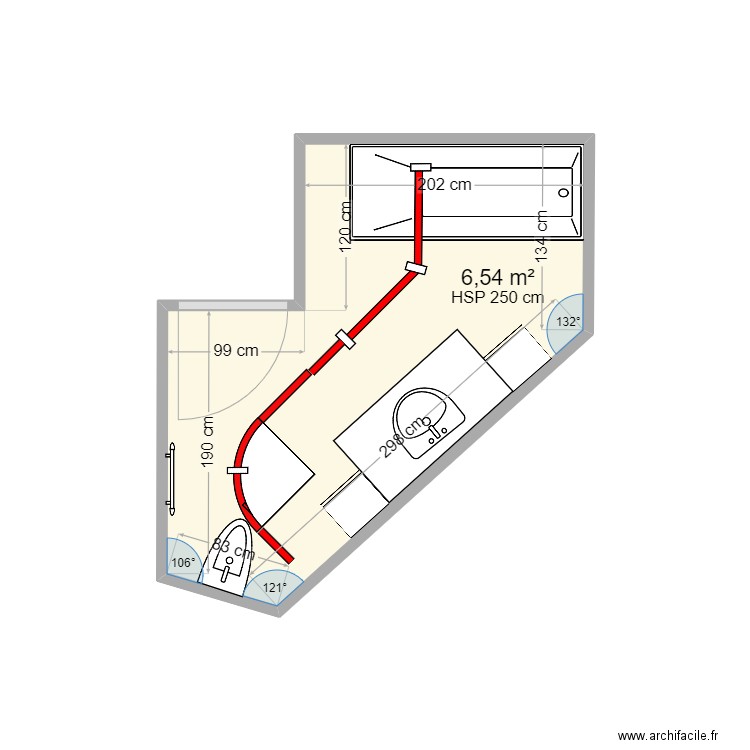 Chausse. Plan de 1 pièce et 7 m2