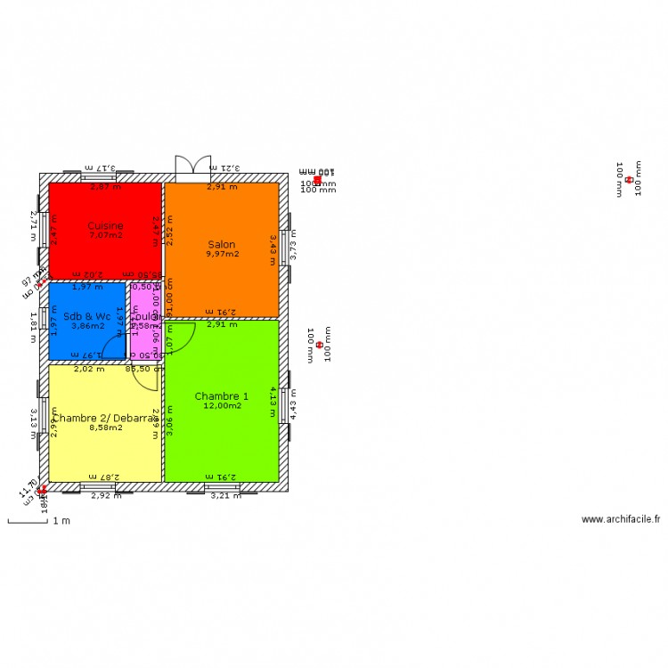 Bungalow delair 6m sur 8m. Plan de 0 pièce et 0 m2