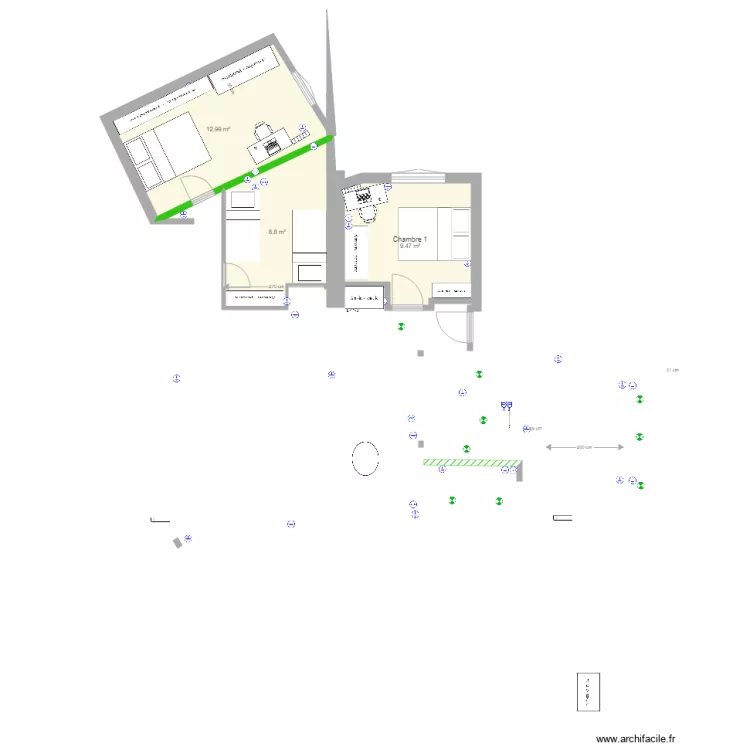 plan chambres bis. Plan de 