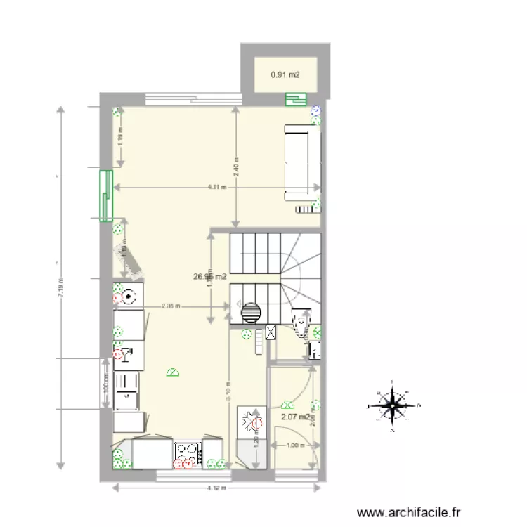 VC 1 VALIDE COTE wc nord RDC escalier U . Plan de VC 1 VALIDE COTE wc nord RDC escalier U . Plan de