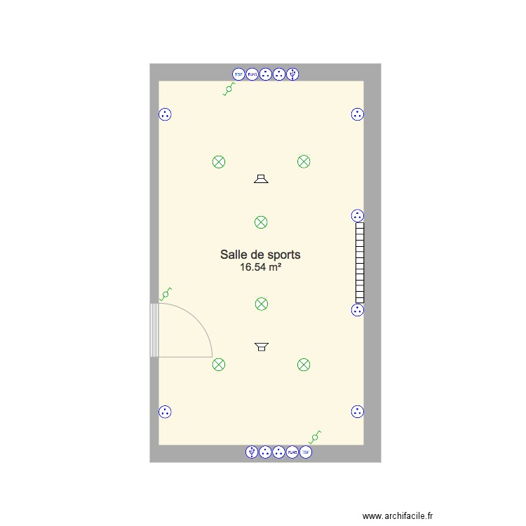 Electricité Salle de Sports. Plan de 0 pièce et 0 m2