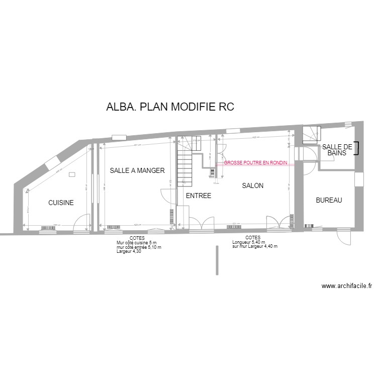 PLAN MODIFIE RC ALBA PLAFONDS DE L ISLE. Plan de 0 pièce et 0 m2