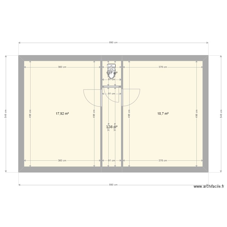 22 09 14 Plan Etage. Plan de 4 pièces et 41 m2