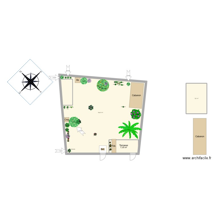 JardinIdees. Plan de 3 pièces et 123 m2