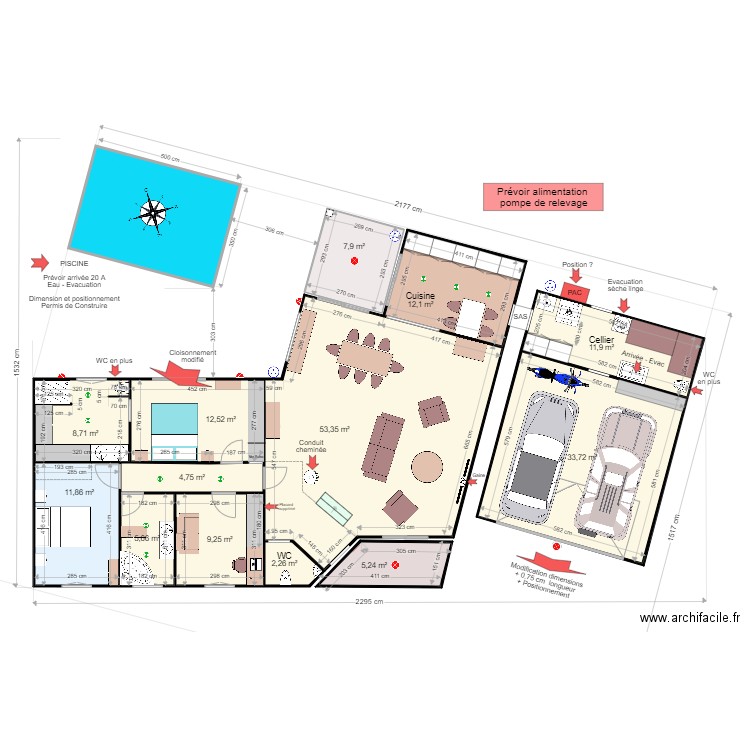 Plan JPM 10012022. Plan de 13 pièces et 179 m2