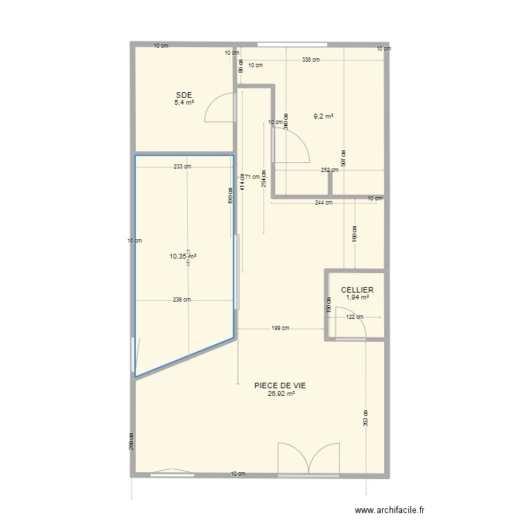 LOFT AYTRE 6. Plan de 5 pièces et 54 m2