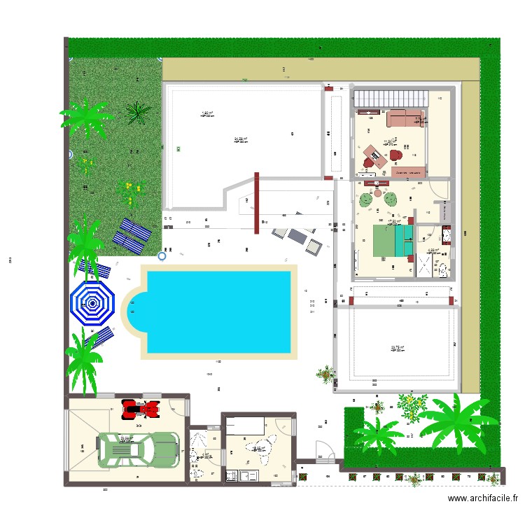 Projet villa étage. Plan de 10 pièces et 139 m2
