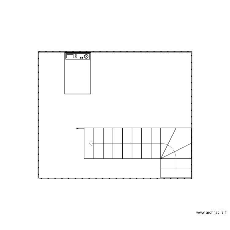 Carlo cave. Plan de 1 pièce et 13 m2