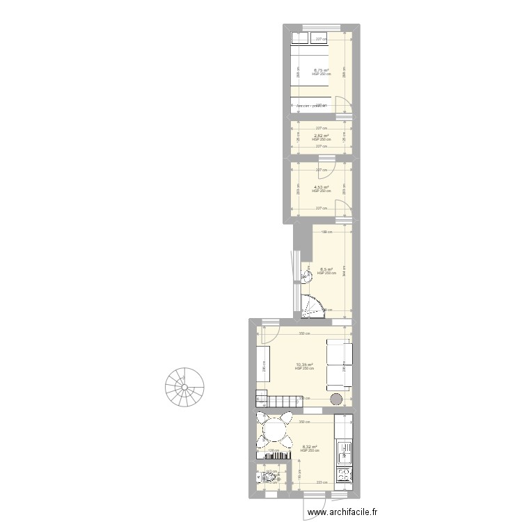Appart projeté 2. Plan de 0 pièce et 0 m2
