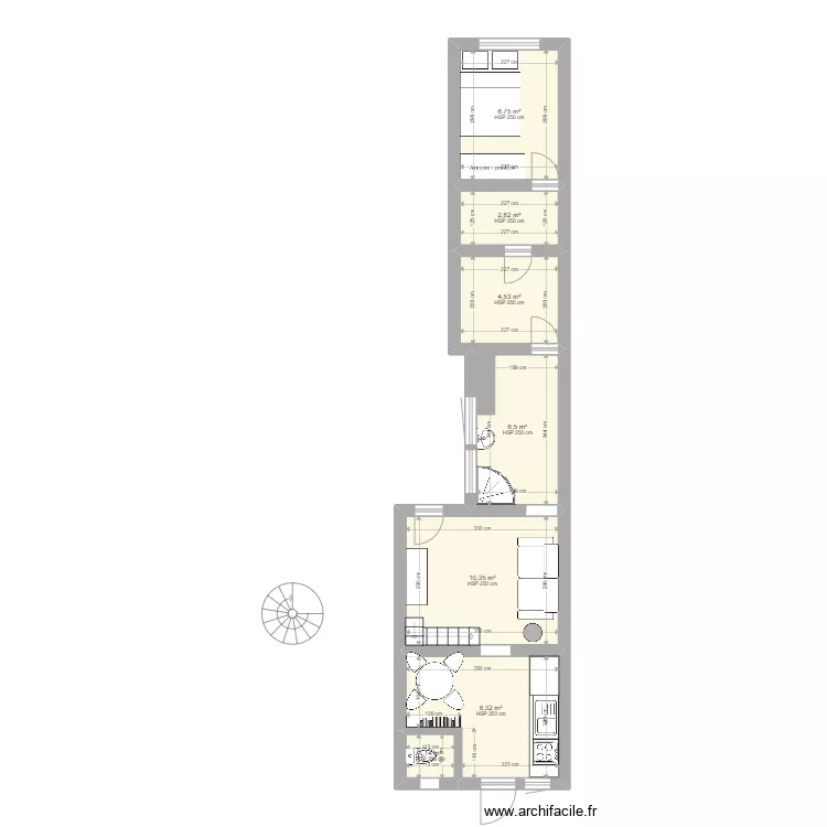 Appart projet&eacute; 2. Plan de 