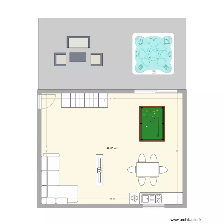 Studio 1. Plan de 