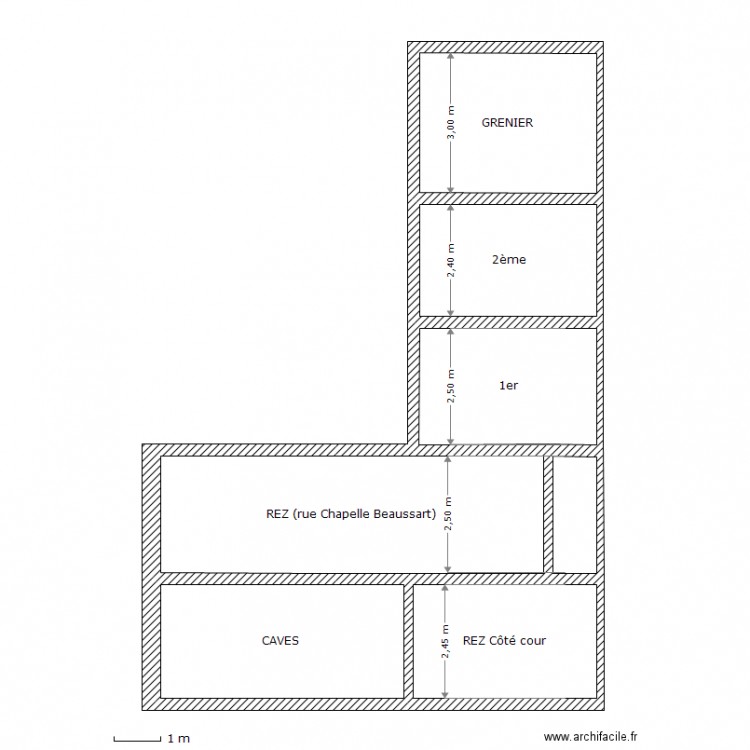 Coupe 1. Plan de 0 pièce et 0 m2