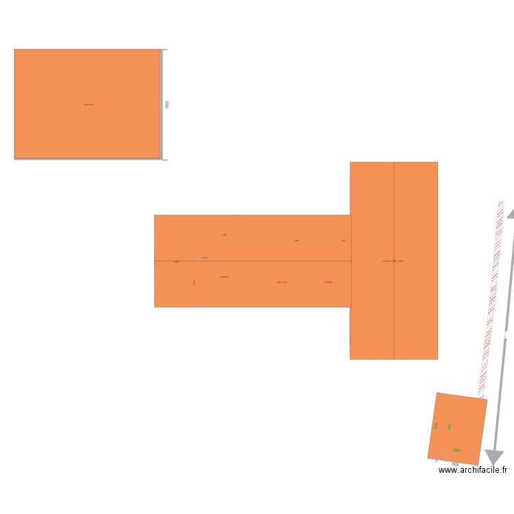 plan avec toiture sans cadastre. Plan de 0 pièce et 0 m2