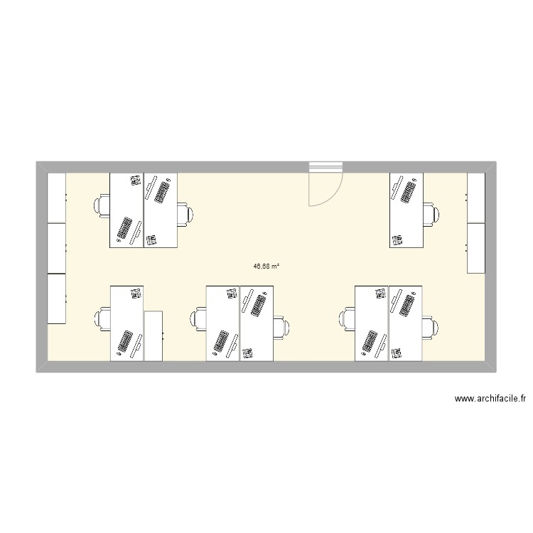 Bureau C3P / Formation. Plan de 1 pièce et 47 m2