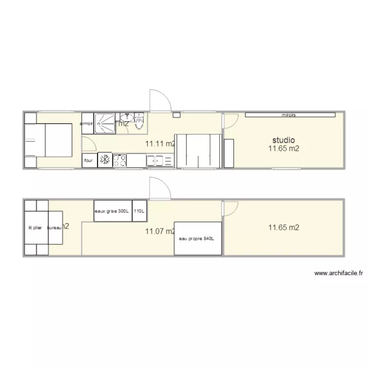 semi amenage. Plan de 