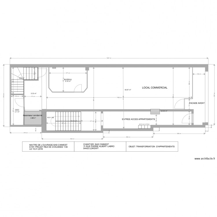 SAS CIMMEST LONGWY. Plan de 0 pièce et 0 m2