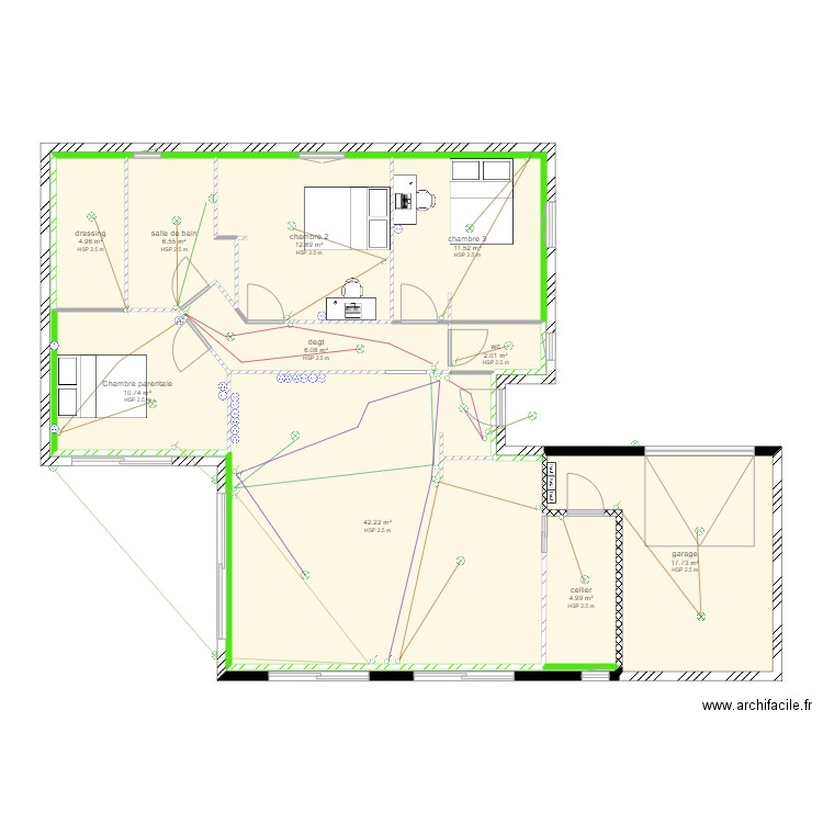 fond plan electricité. Plan de 10 pièces et 119 m2