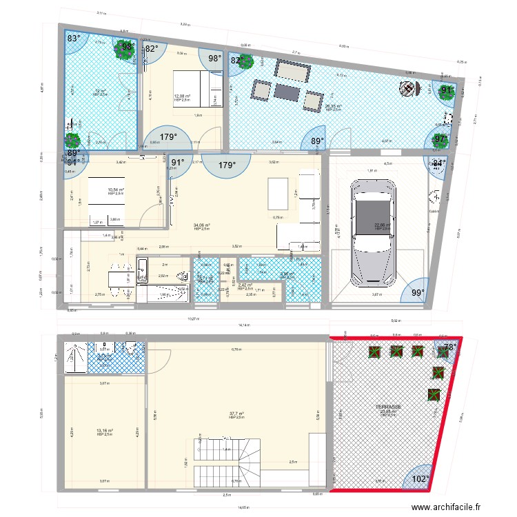 auray RDC et R+1 le 27-06-23 . Plan de 0 pièce et 0 m2