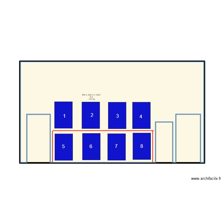 STAR JOUET position 8 groupes. Plan de 4 pièces et 47 m2