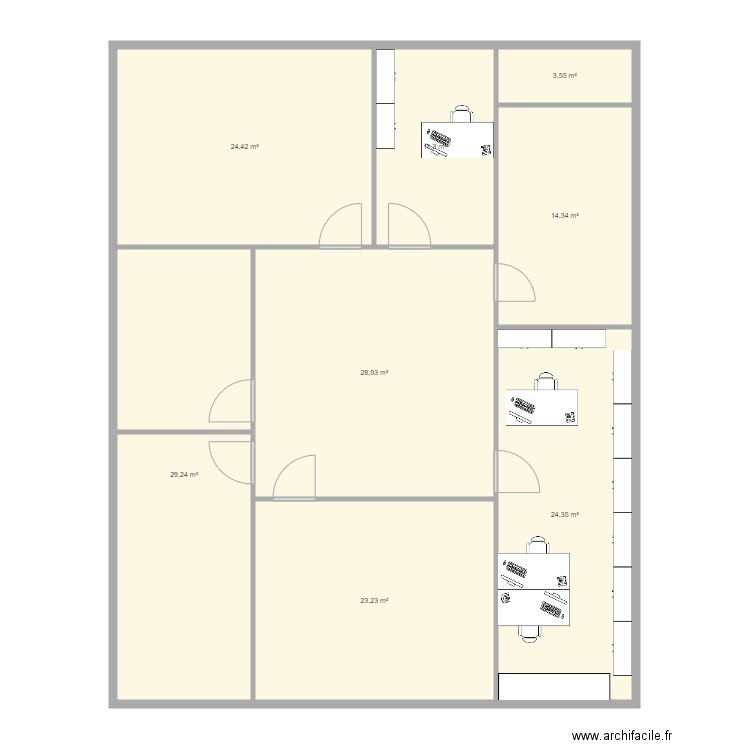 Etage GESTIMMO avec bureau admin. Plan de 0 pièce et 0 m2