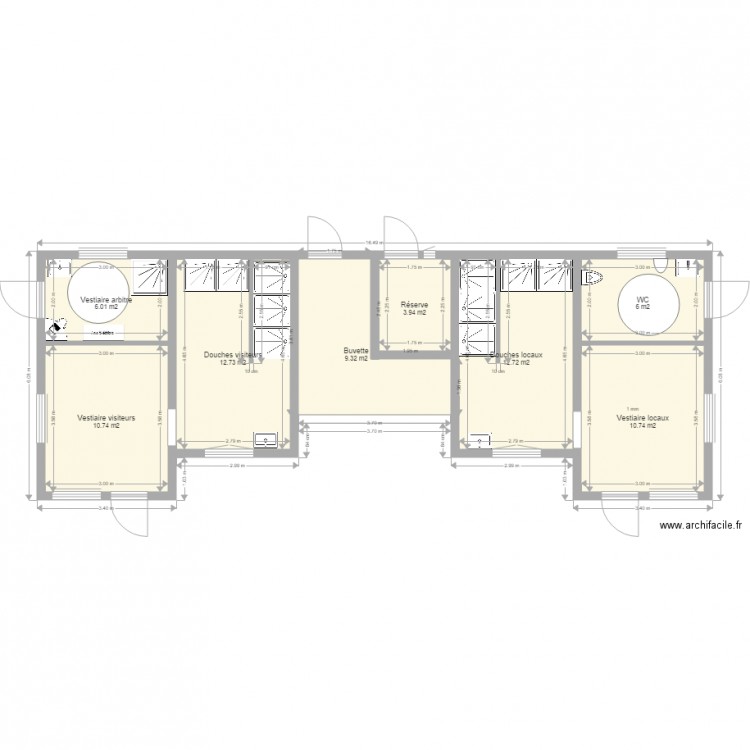 Vestiaires sanitaires terrain 30 05 16. Plan de 0 pièce et 0 m2