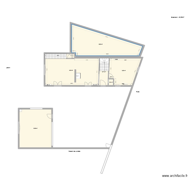 Maison Joigny extension modifications août extension pour la Mairie. Plan de 6 pièces et 144 m2