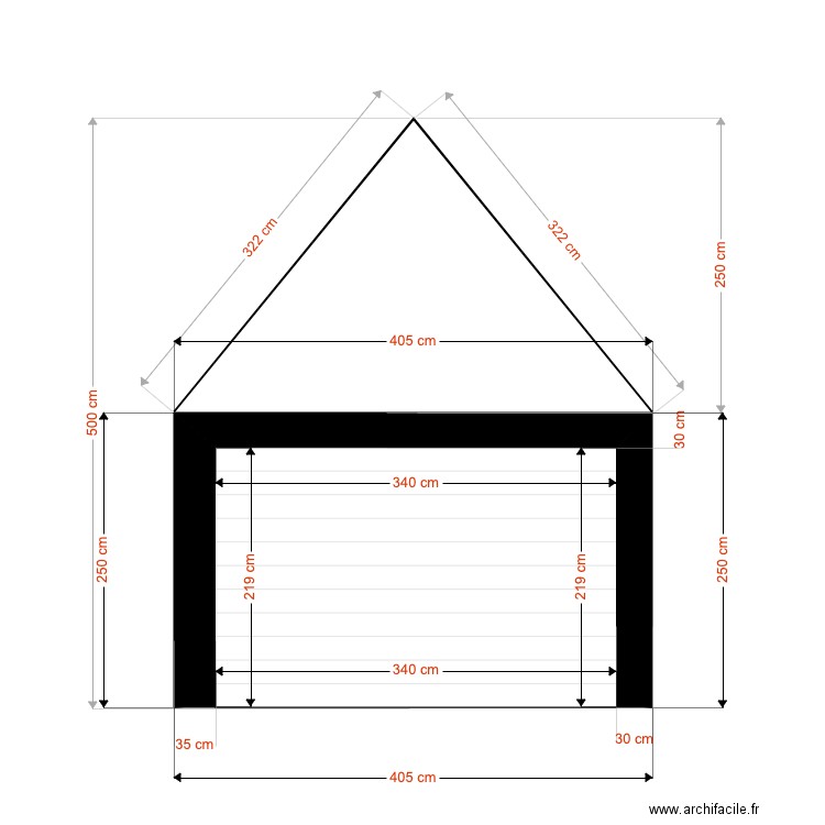 Facade Sud Carport. Plan de 0 pièce et 0 m2