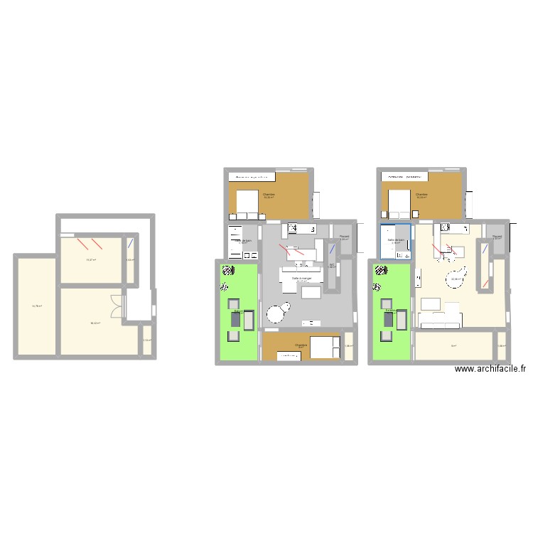 mannathan. Plan de 20 pièces et 205 m2