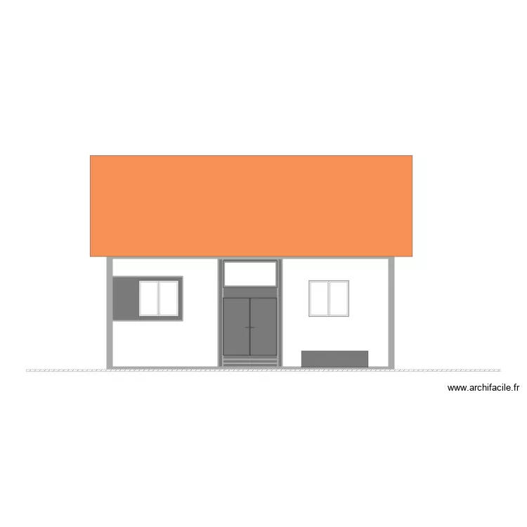 facade sud maison val sans . Plan de 