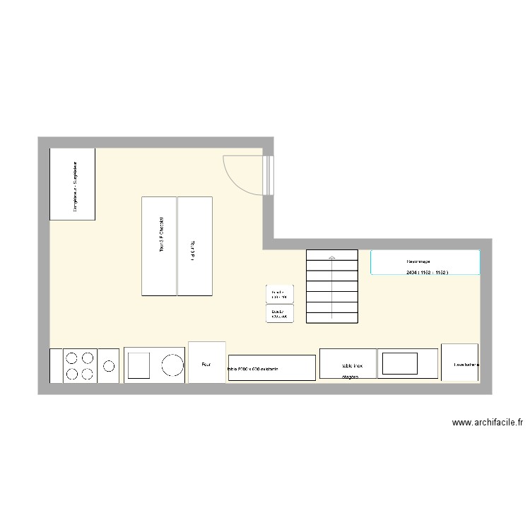 Teddy 1er étage . Plan de 1 pièce et 41 m2