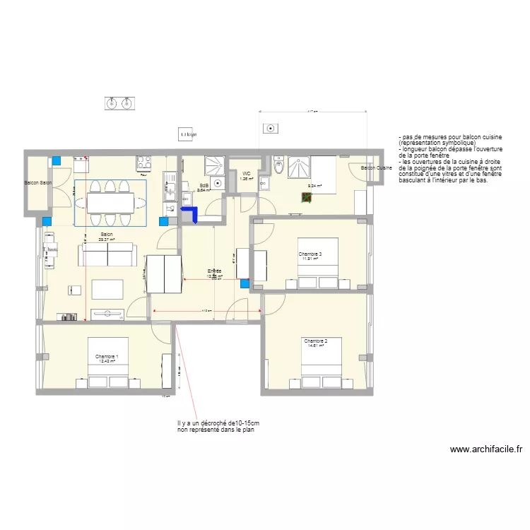 Place Baille mobilier Cuisine SRA 1. Plan de 