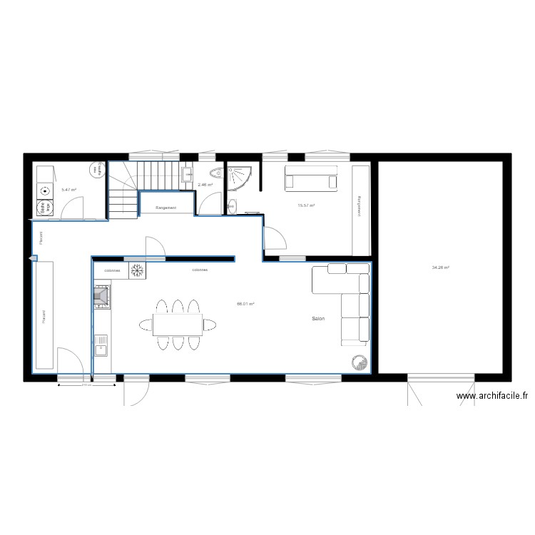 Projet Spinelli plan implantation cuisine 14. Plan de 0 pièce et 0 m2