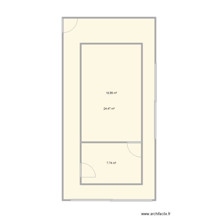 Piece projet. Plan de 3 pièces et 79 m2