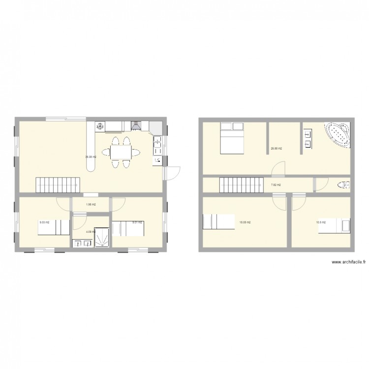 maison f 5 6. Plan de 0 pièce et 0 m2
