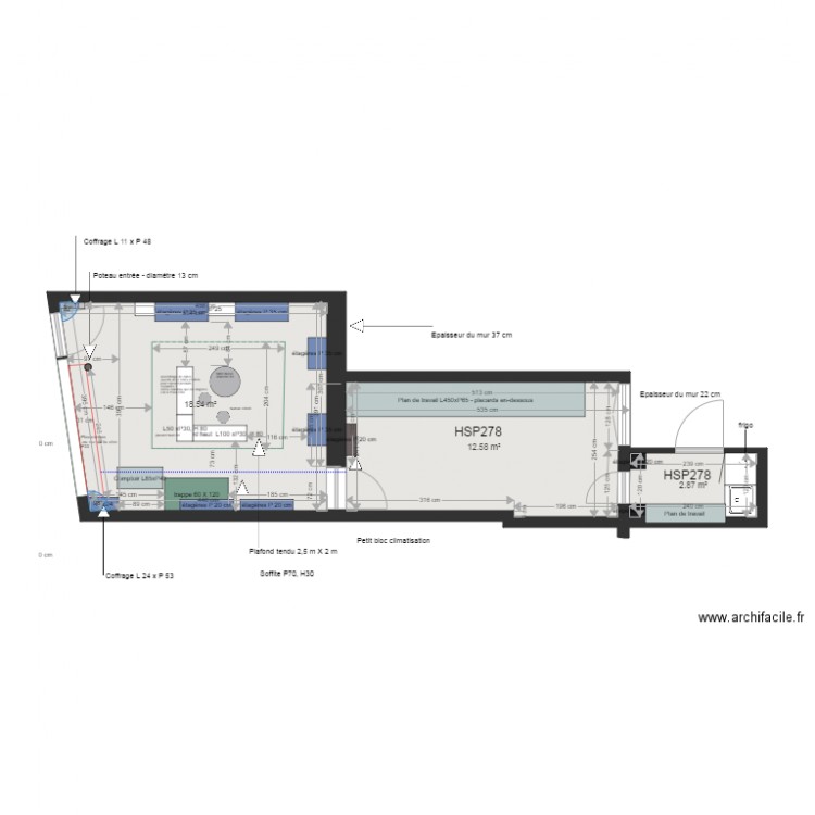 PLAN agencement local boutique version 3. Plan de 0 pièce et 0 m2