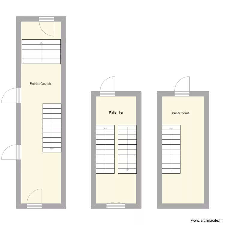 Croquis Parties Communes et paliers des alli&eacute;es. Plan de 